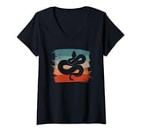 Womens Retro Vintage Puff Adder V-Neck T-Shirt