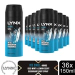 Lynx Body Spray 48-Hour High Definition Fragrance Deodorant For Men 150ml, 36pk