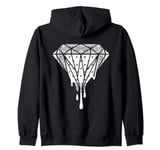 white bandana diamond dripping street Hip hop Street wear Zip Hoodie