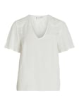 Vila Women's Vimesa Lace S/S Top-Noos T-Shirt, Egret, 18