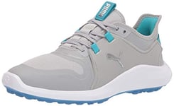 PUMA Women's Ignite Fasten8 Golf Shoe, High Rise Puma Silver Scuba Blue, 4 UK