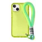 case&me Coque avec Cordon Urban pour iPhone 12/12 Pro, Cordon Polyvalent Amovible, Coque Transparente colorée, Coque Fashion, Jaune