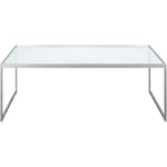 Square Soffbord, 122x62 cm, Silver Grey/Glas