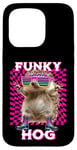 Coque pour iPhone 15 Pro Funky Hog, joli hérisson, disco, danse, rave trance