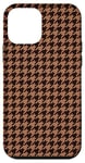 iPhone 12 mini iPhone Aesthetic Brown and Black Houndstooth Fall Phone Case Case