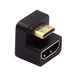 cablecc Convertisseur adaptateur d'extension Mini HDMI 1.4 mâle vers HDMI femelle coudé à 360 degrés en forme de U opposé