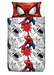 Parure de lit avec housse de couette Avengers Frozen Spiderman Disney 100 % pur coton enfants super-héros Parure de lit pour chambre carrée (Spiderman Rouge)