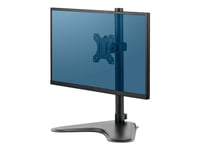 Fellowes Professional Series Single Freestanding Monitor Arm - Monteringssett - For Skjerm - Plastikk, Aluminium, Stål - Svart - Skjermstørrelse: Inntil 32" - Skrivebordsmonterbar