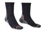 Bridgedale Men's Hike Lightweight T2 Coolmax Performance Boot Socks, Navy/Red, Large