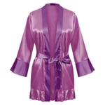 GROPC Women Satin Dressing Gown,Valentines Day Sexy Lingerie Silky Babydoll Robe Print Bridal Bridesmaid Dress Bathrobe Kimono Chemises Sleepwear Homewear For Friend Gifts,Purple,Xxl