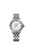 Raymond Weil Women's Tango 30 Mother of Pearl Diamonds Date Bracelet Strap Watch, Silver