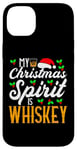 Coque pour iPhone 14 Plus My Christmas Spirit Is Whiskey Funny Christmas Drinking