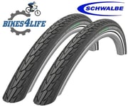 2 Schwalbe Road Cruiser 700 x 40c Black Reflective Cycle Tyre & Presta Tubes