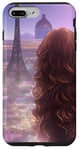 Coque pour iPhone 7 Plus/8 Plus Anime City Skyline : rêverie d'une journée avec vue sur la ligne d'horizon