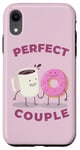 iPhone XR FUNNY COUPLE THE PERFECT COUPLE COFFEE AND DONUTS PERFECT Case