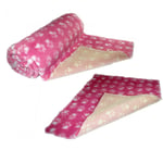 Pink White Paws Vet Bedding Non-slip Roll Whelping Fleece Dog Puppy Pro Bed