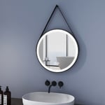 Meykoers - Miroir salle de bain led 50cm dimmable rond Miroir Mural lumineux avec interrupteur tactile - Lumière Blanche Froide/Chaude/Neutre