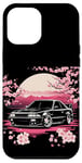 Coque pour iPhone 12 Pro Max Retro JDM Voiture de course japonaise Drift Tuning Car Sakura Blossom