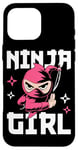 Coque pour iPhone 16 Pro Max Ninja Girl Fierce Warrior Design