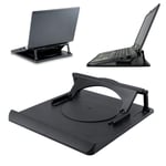 Laptop Table Stand Desk Tray Cooling Holder | Perfect Angle | Disperse Heat | Multi Positional Raise | Non Slip Rubber Feet With Adjustable 360° Rotation Swivel Base | Lightweight Yet Strong