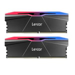 Lexar ARES Gen2 RGB DDR5 RAM Kit 32Go (2x16Go) 6000MHz CL28, 288-Pin UDIMM PC Mémoire RAM, Mémoire de Bureau pour Intel XMP 3.0, DRAM optimisée par SK hynix, CL28-36-36-68/1.4V(LD5U16G60C28BR-RGD)