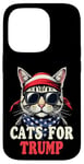 Coque pour iPhone 14 Pro Cats For Trump Funny Pets For Trump Drapeau USA