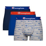 Champion Men's, Every Day Comfort Stretch Cotton Moisture-Wicking Underwear, Multi-Pack, Trunk-Grey Heather Script Logo/Surf The Web/Navy-3 Pack, XXL (Pack of 3)