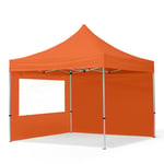 TOOLPORT 3x3m, aluminium, easy-up-pavillon, 2 sidedele, orange - (59011)