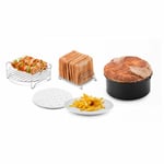 Ufesa Pack 4 Accessoires Air Fryer, A partir de 3,5L, Moule à gâteau, Grille, Brochettes, Grille à toast et Papier Végétal, Sans BPA