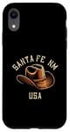 Coque pour iPhone XR Santa Fe New Mexico Chapeau de cowboy style vieilli