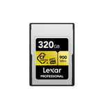 Carte mémoire CFexpress Lexar Professional Série Gold type A 320 Go Or