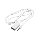 3.5mm Male TRRS to Dual 3.5mm Female Aux Audio Earphone Extension Cable - 1m