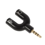 Audio 3.5mm (han) till 2x 3.5mm (hon) splitter adapter - Svart