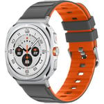 Tasikar Compatible avec Bracelet Samsung Galaxy Watch Ultra 47mm Bracelet Sport Silicone pour Galaxy Watch Ultra 47mm Femmes Hommes, Gris Orange