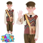 Child Evacuee Schoolboy Costume Book Week Day Ww2 Wartime Fancy Dress Outfit