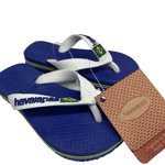 Havaianas Brasil Logo Unisex Flip Flops, Size UK 7 Child , EUR 25/26 Marine Blue