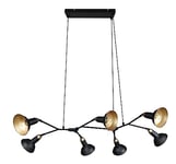 Trio, Suspension, Roxie 7xE14, max.10,0 W Corps: Métal, noir mat L:113,0cm, L:69,0cm, H:150,0cm IP20,Sans illuminant