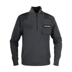 Texstar Natotröja med ½ zip & krage - Dark grey - 5XL