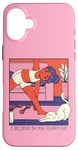 iPhone 16 Plus Fluffy Cat Yoga Stretch Cozy Home Yoga Cute Retro Comic Case