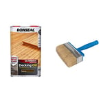 Ultimate Decking Oil 5L Dark Oak [37295] & Silverline Block Brush 115mm / 4-1/2" (394974)