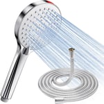 Pommeau De Douche Avec Tuyau Haute Pression - Pommeau De Douche Economie Deau Anti Calcaire Douche À Effet Pluie Avec 5 Types,Jet Puissant Encastrable Pour Carrelage De Baignoire[ACC091182]