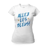 T-Shirt Femme Col Rond Allez Les Bleus ! Sport Foot France Team Football