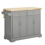 SoBuy FKW71-HG îlot de Cuisine Desserte sur roulettes Meuble de Cuisine de Service Roulant avec Plans de Travail Rabattable - Grande Armoire de Rangement, 115x71x92 cm