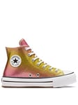 Converse Junior Girls Eva Lift Citrus Glitz High Tops Trainers - Multi, Multi, Size 5.5 Older