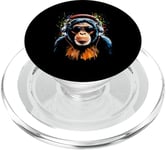 Funky DJ Monkey with Shades and Headphones PopSockets PopGrip for MagSafe