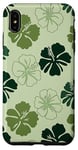 Coque pour iPhone XS Max Green Hibiscus Floral Hawaiian Flowers Island Tropical Beach