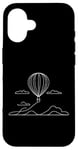 Coque pour iPhone 16 Ballon à air One Line Art Dessin