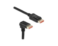 Delock DisplayPort 1.4 (4k/8k) - 90° alaspäin, näyttökaapeli - Musta - 2m