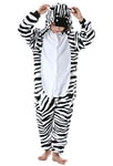 ULEEMARK Enfant Fille Garçon Anime Animal Halloween Costume Cosplay Combinaison Pyjama Outfit Nuit Vêtements Onesie Soirée de Déguisement Unisexe Zebra pour Hauteur 90-148CM