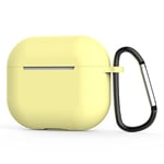 Compatible avec Apple AirPod 3ème génération 2021 - Coque de Protection en Silicone avec Porte-clés - LED Avant Visible - Jaune